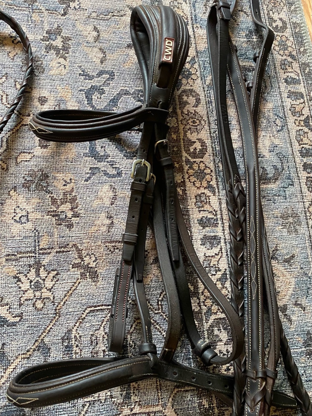 Cwd dark brown anatomical bridle size 2  with reins Equestrian